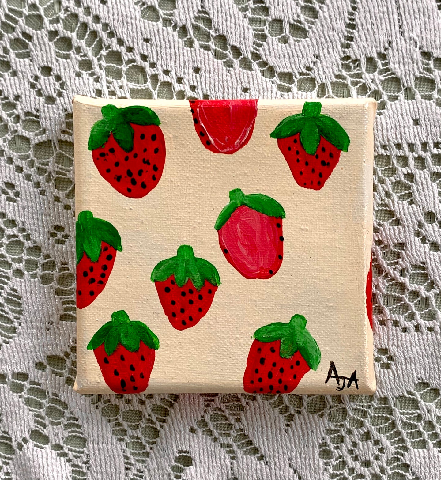Mini strawberry painting